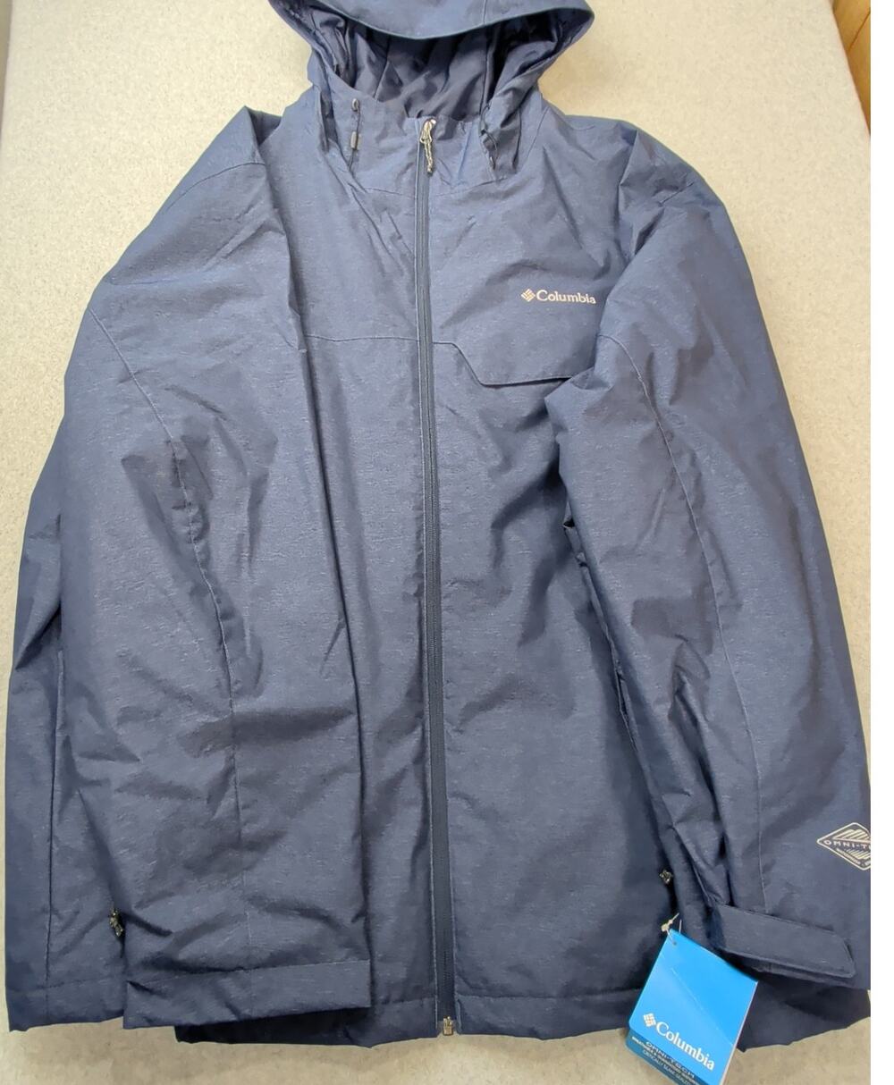 Columbia NWT Mens Huntsville Peak Omnitech Waterproof Jacket Blue 5X Hooded Coat